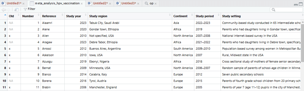 R Data Mining Tabelle