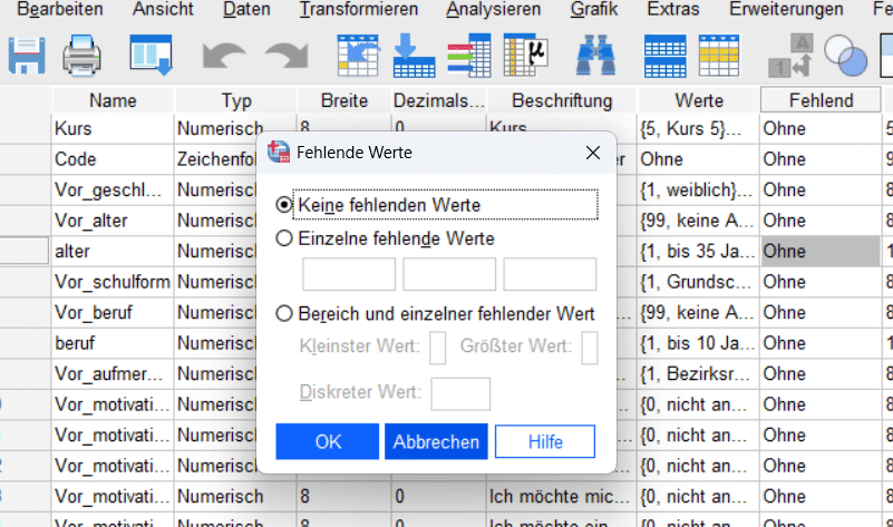 datenbereinigung spss 3 datenbereinigung spss beispiel