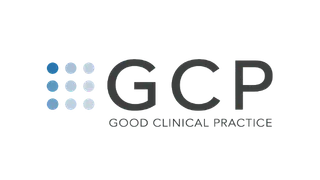 GCP Logo als Hinweis auf Good Clinical Practice bei klinischen Studien und medizinischer Forschung mit NOVUSTAT.